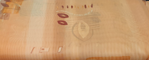 Záclona - oranžovo hnedá 2