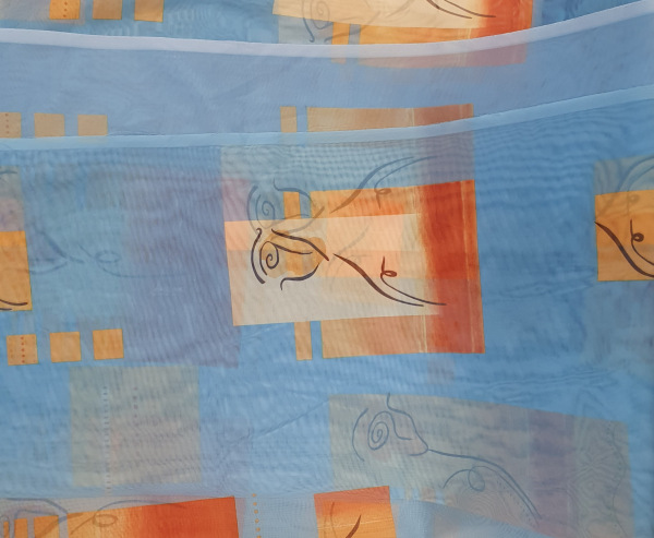 Záclona - bledomodrá